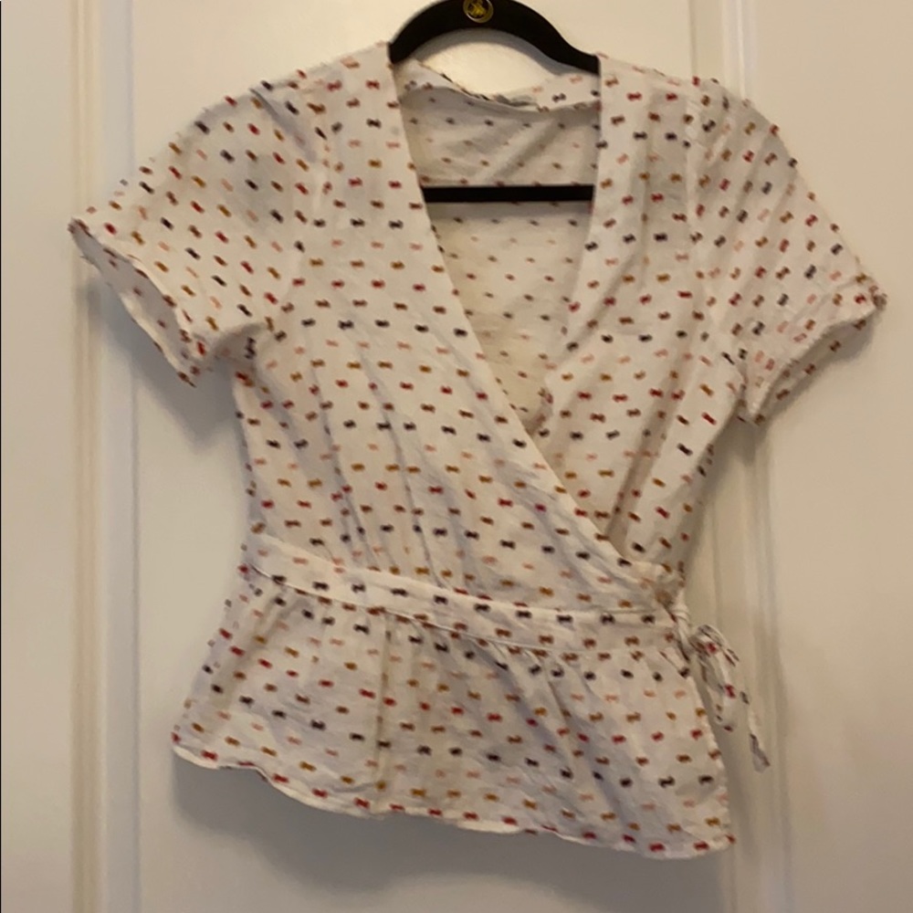 Madewell bow tie wrap top